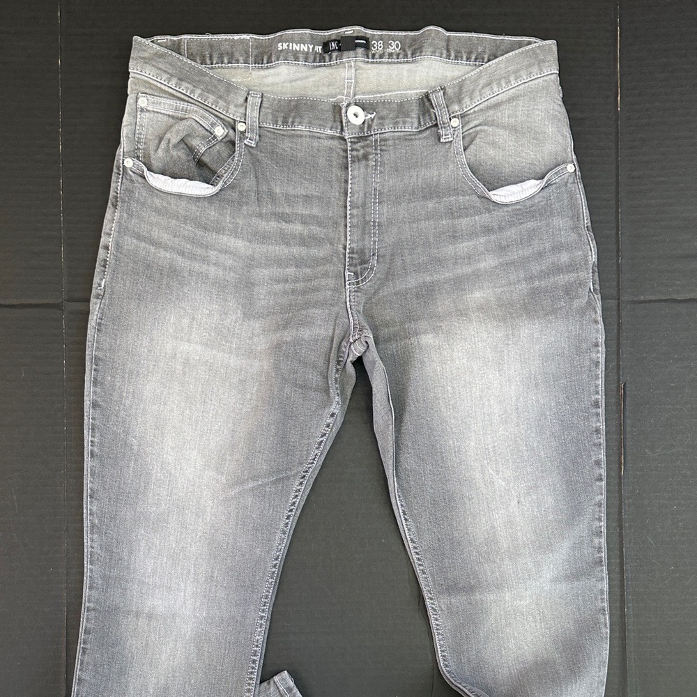 INC International Concepts Skinny Fit Gray Jeans SZ 38